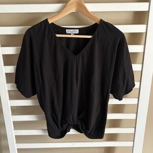 Michael Stars Black Short Sleeve Blouse Size XS